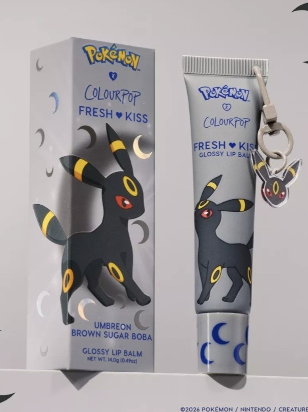 ColourPop X Pokémon Fresh Kiss Glossy Lip Balm w/ Keychain Charm Umbreon